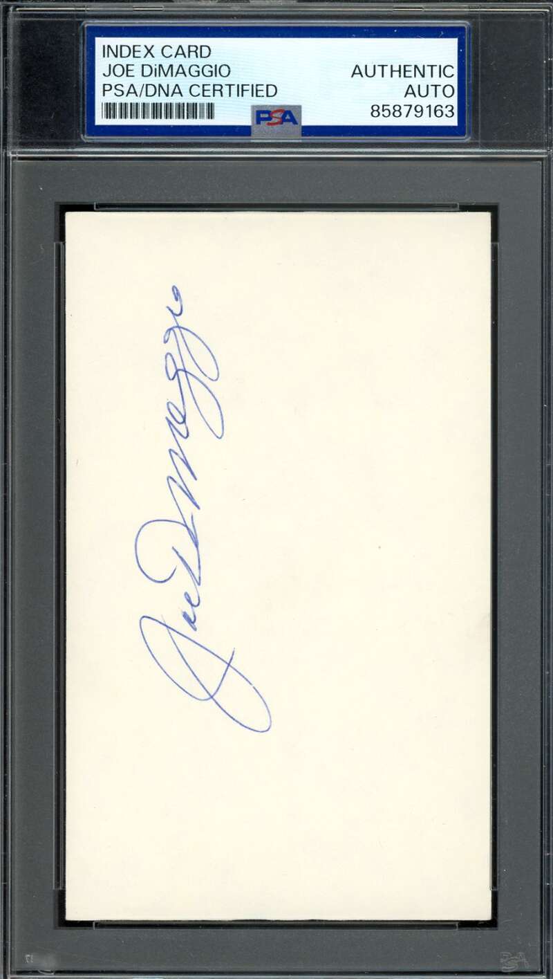 Joe DiMaggio PSA DNA Signed 3x5 Index Card Yankees Autograph
