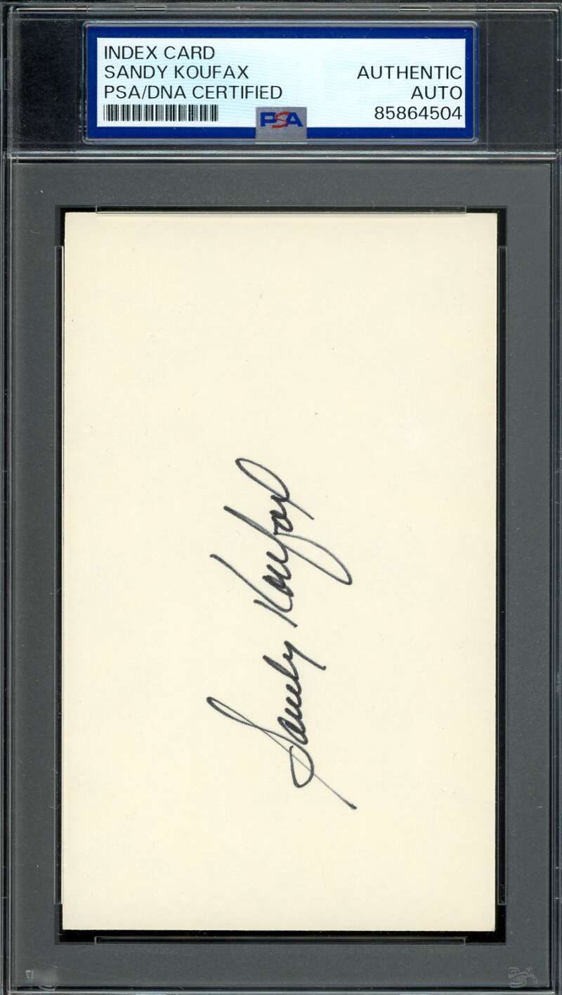 Sandy Koufax PSA DNA Signed 3x5 Index Card Autograph