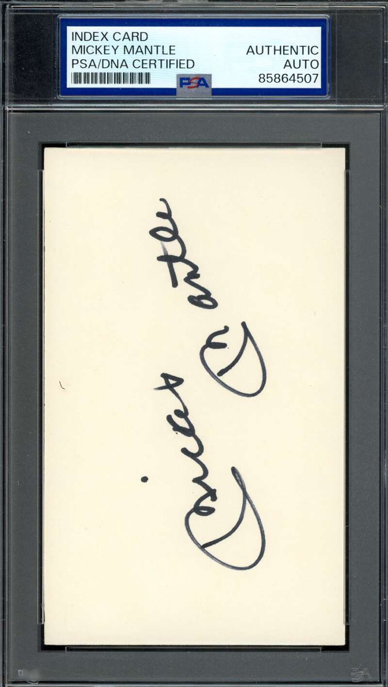 Mickey Mantle PSA DNA Signed 3x5 Index Card Yankees Autograph
