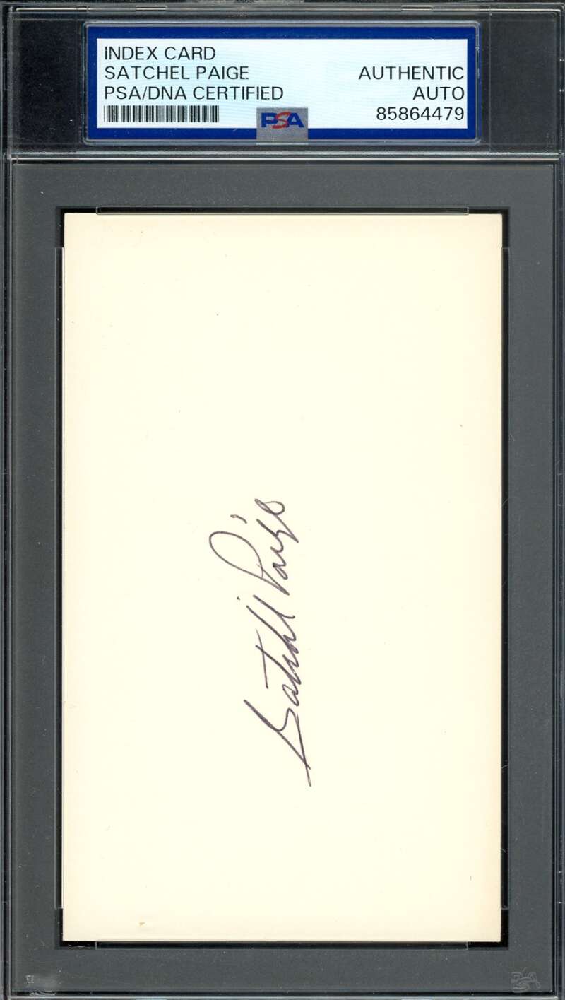 Satchel Paige PSA DNA Signed 3x5 Index Card Autograph
