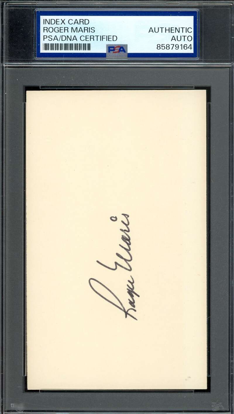 Roger Maris PSA DNA Signed 3x5 Index Card Autograph