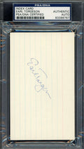 Earl Torgeson PSA DNA Signed 3x5 Index Card Autograph