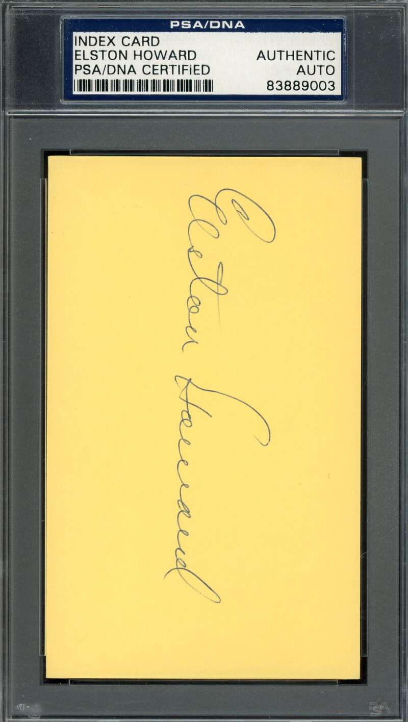 Elston Howard PSA DNA Signed 3x5 Index Card Yankees Autograph