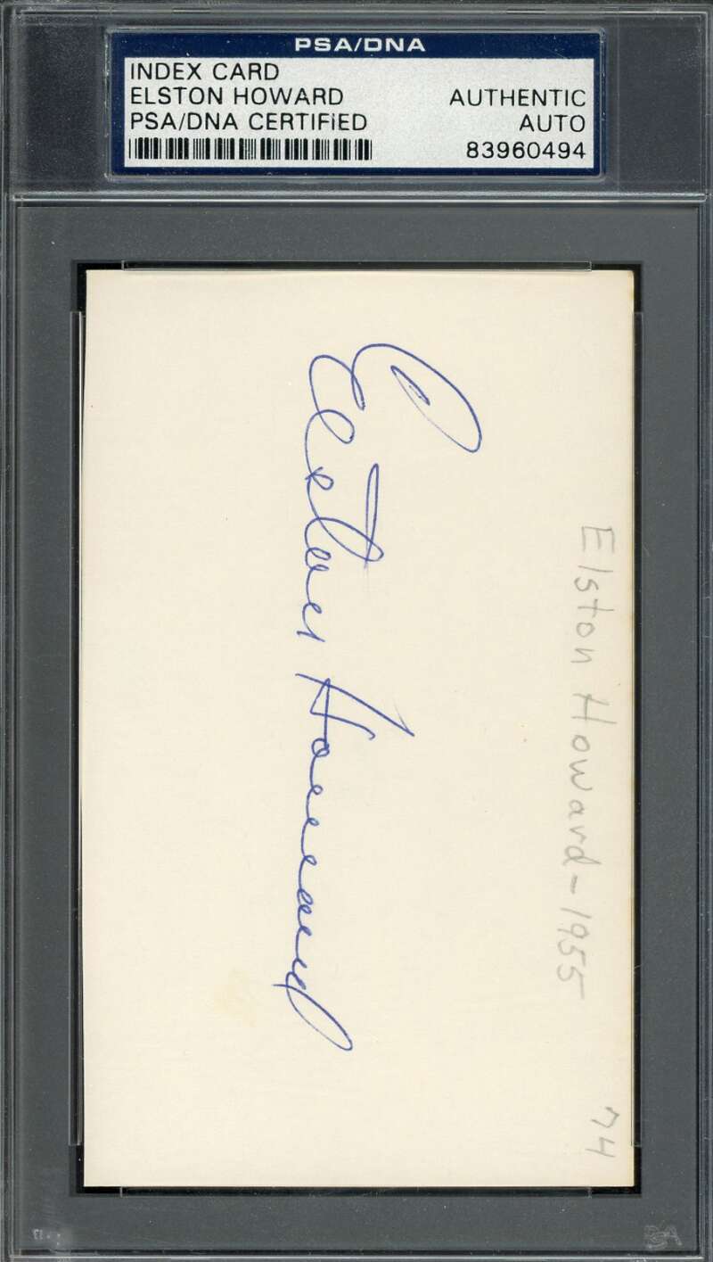 Elston Howard PSA DNA Signed 3x5 Index Card Yankees Autographed