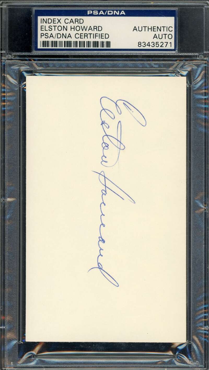 Elston Howard PSA DNA Autograph 3x5 Index Card Yankees Signed