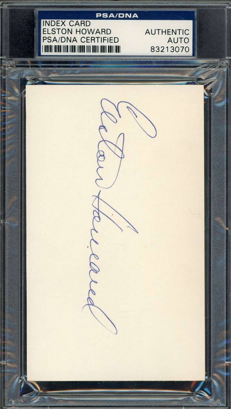 Elston Howard PSA DNA Autographed 3x5 Index Card Yankees Signed