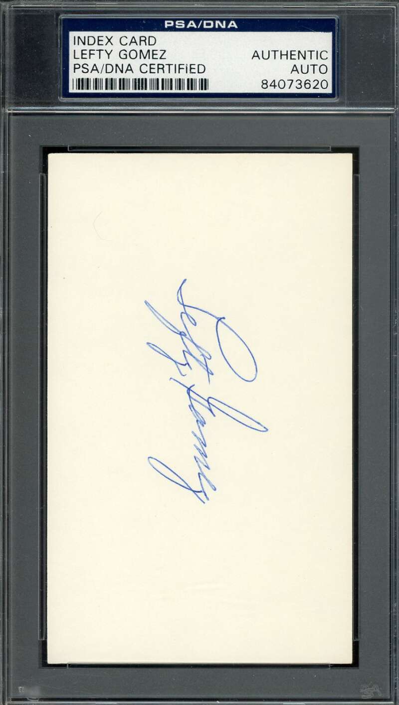 Lefty Gomez PSA DNA Signed 3x5 Index Card Autograph