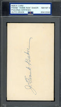 Frank Home Run Baker PSA DNA NM MT 8 Signed 3x5 Index Card HIgh End Autograph