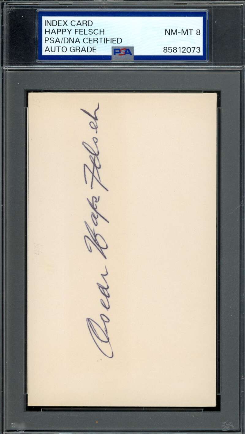 Oscar Happy Hap Felsch PSA DNA Signed 3x5 Index Card 1919 Black Sox Autograph