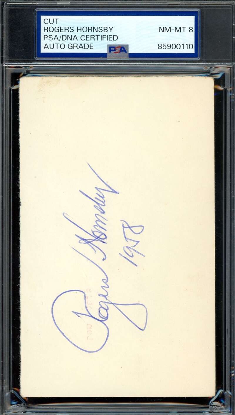 Rogers Hornsby PSA DNA Signed 3x5 Index Card HIgh End Autograph