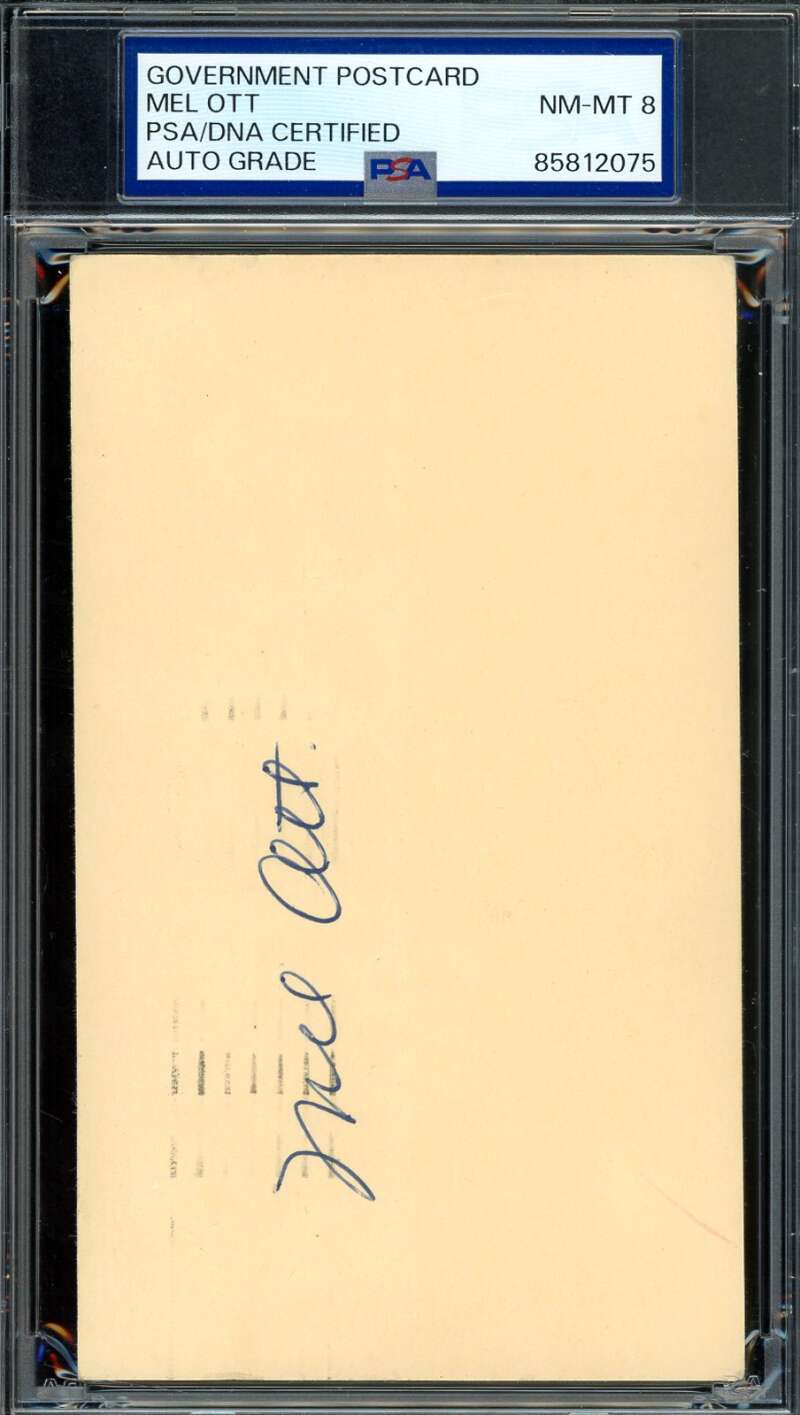 Mel Ott PSA DNA Signed 1951 Government Postcard GPC Autograph