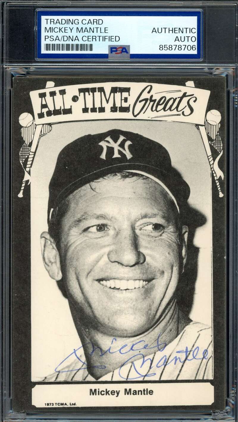 Mickey Mantle PSA DNA Signed Photo Postcard Autographed