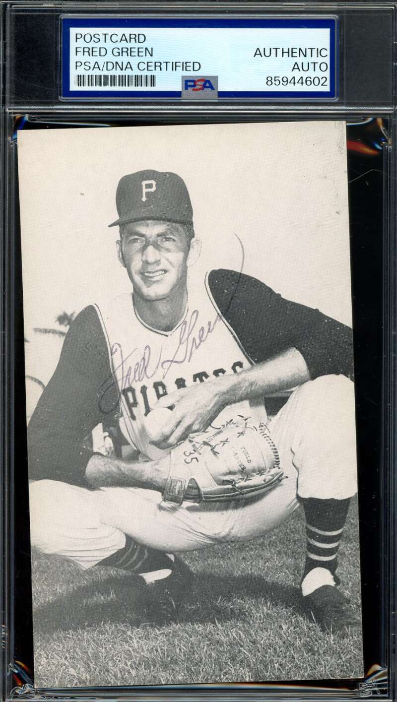 Fred Green PSA DNA Signed Photo Postcard 1960 Pirates Autograph