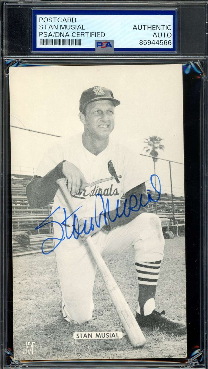 Stan Musial PSA DNA Signed McCarthy Photo Postcard Autograph