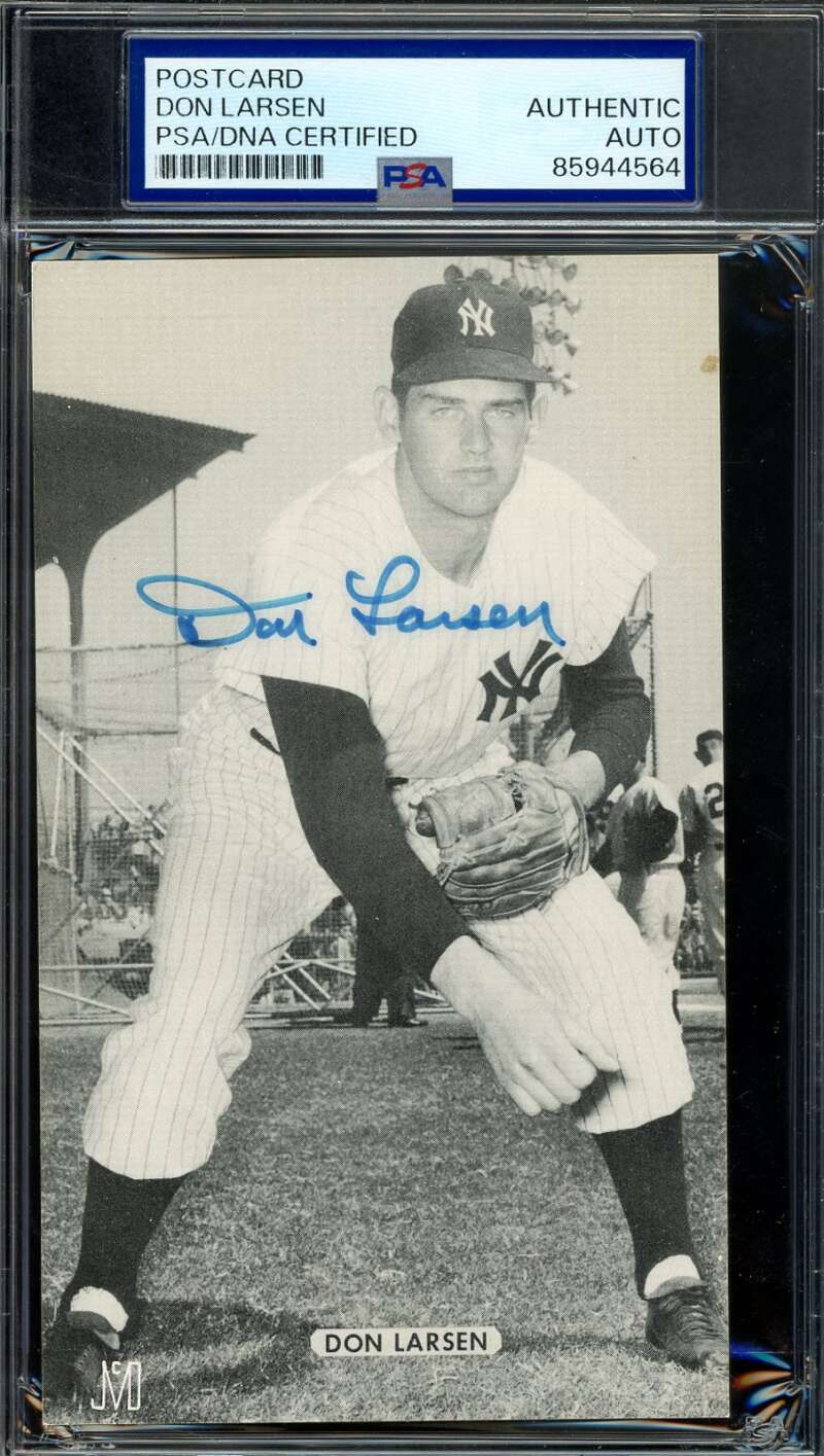 Don Larsen PSA DNA Signed McCarthy Photo Postcard Autograph