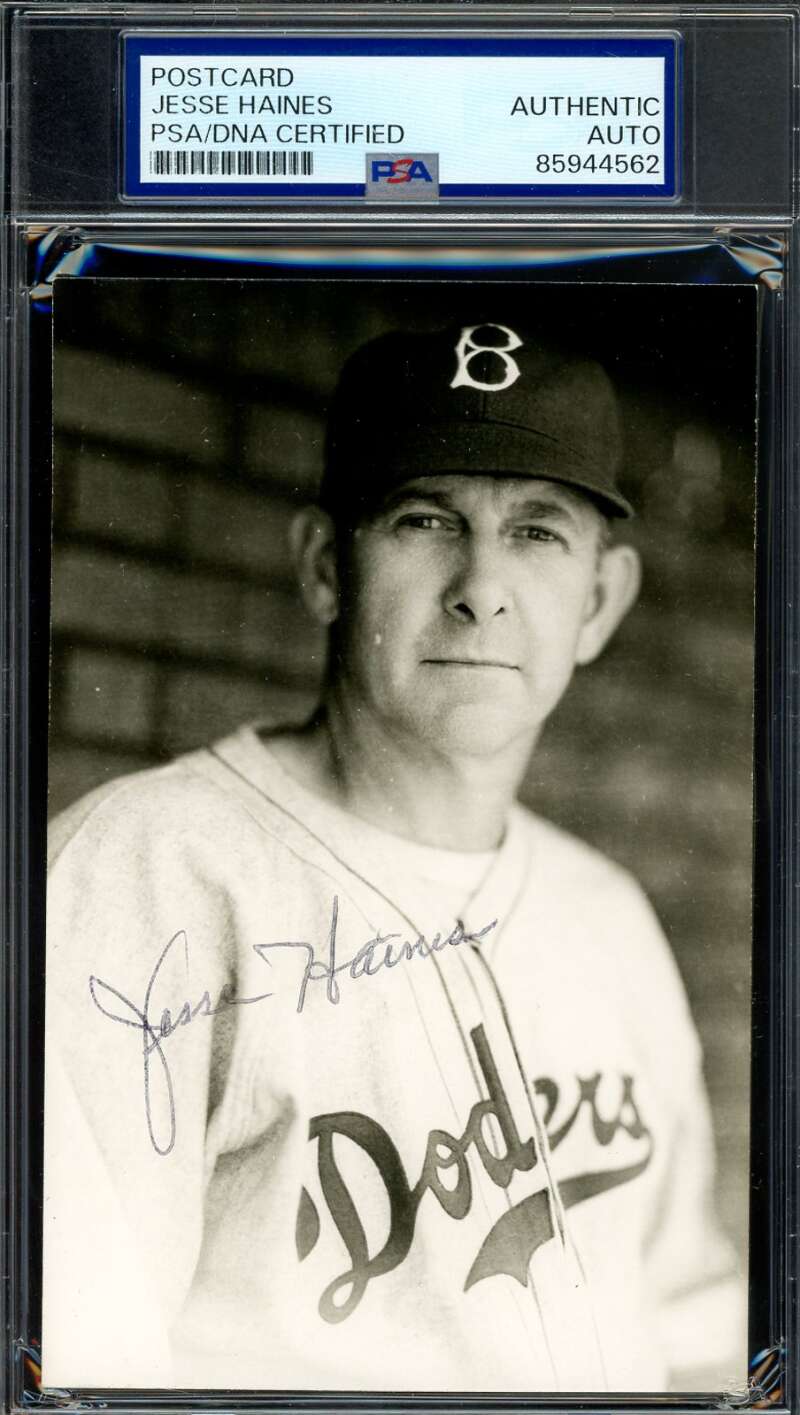 Jesse Haines PSA DNA Signed Photo Postcard Autograph
