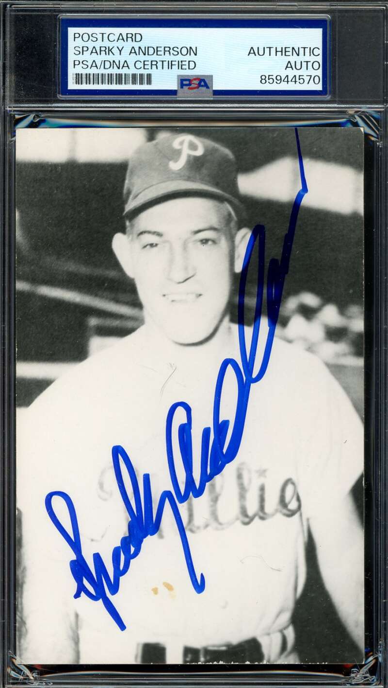 Sparky Anderson PSA DNA Signed Photo Postcard Autograph