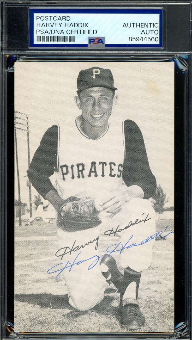 Harvey Haddix PSA DNA Signed Photo Postcard Autograph