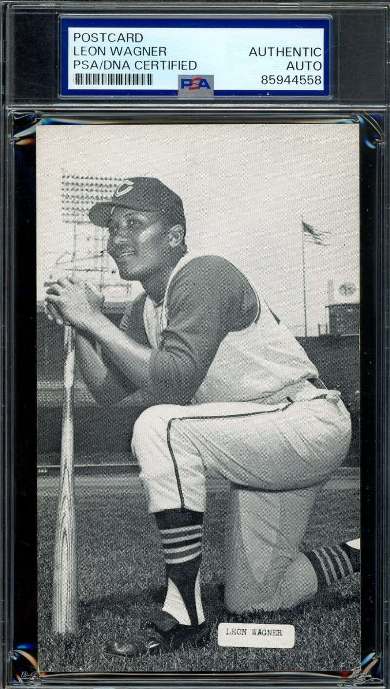 Leon Wagner PSA DNA Signed McCarthy Photo Postcard Autograph