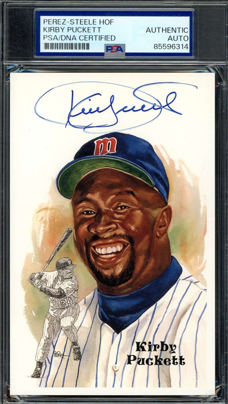 Kirby Puckett PSA DNA Signed Perez Steele Postcard Autograph