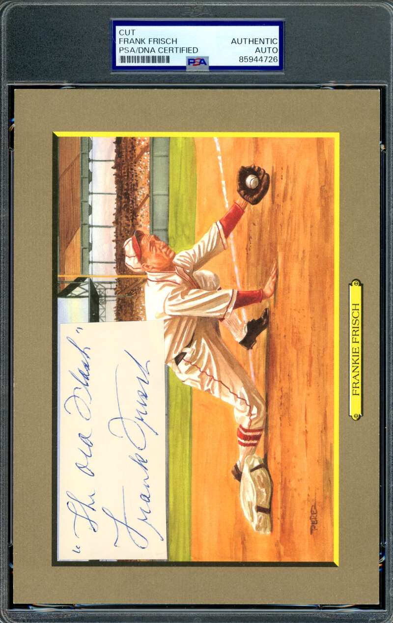 Frankie Frisch PSA DNA Signed Perez Steele Great Moments Cut Autograph