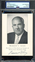 Warren Giles PSA DNA Signed 4x5 Photo Autograph