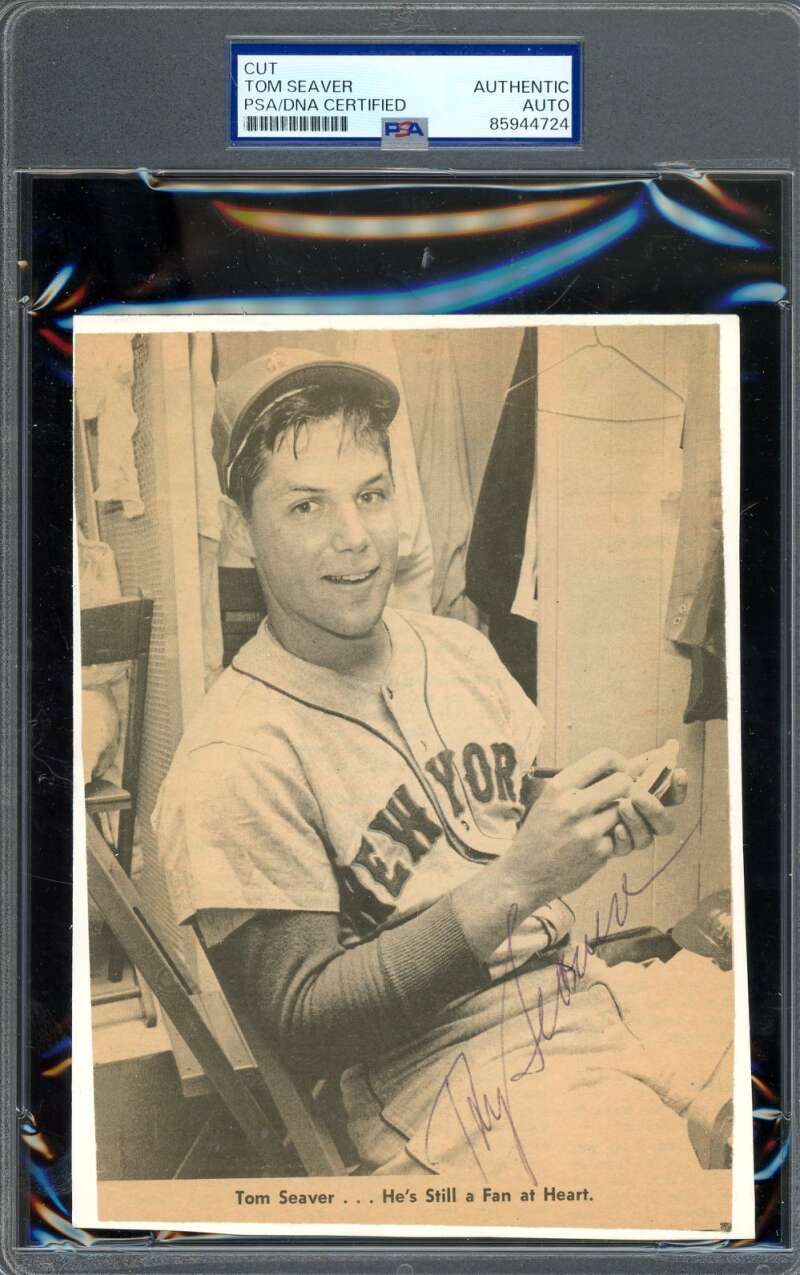 Tom Seaver PSA DNA Signed 5x7 Vintage Early 70`S Photo Autograph