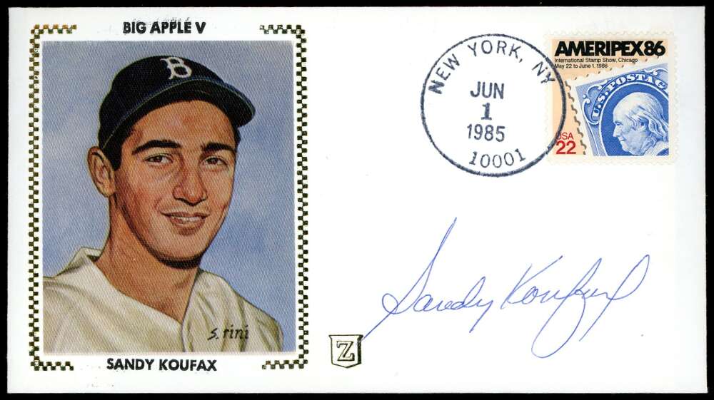 Sandy Koufax JSA Loa Signed 1985 First Day Cover Cache FDC Autograph