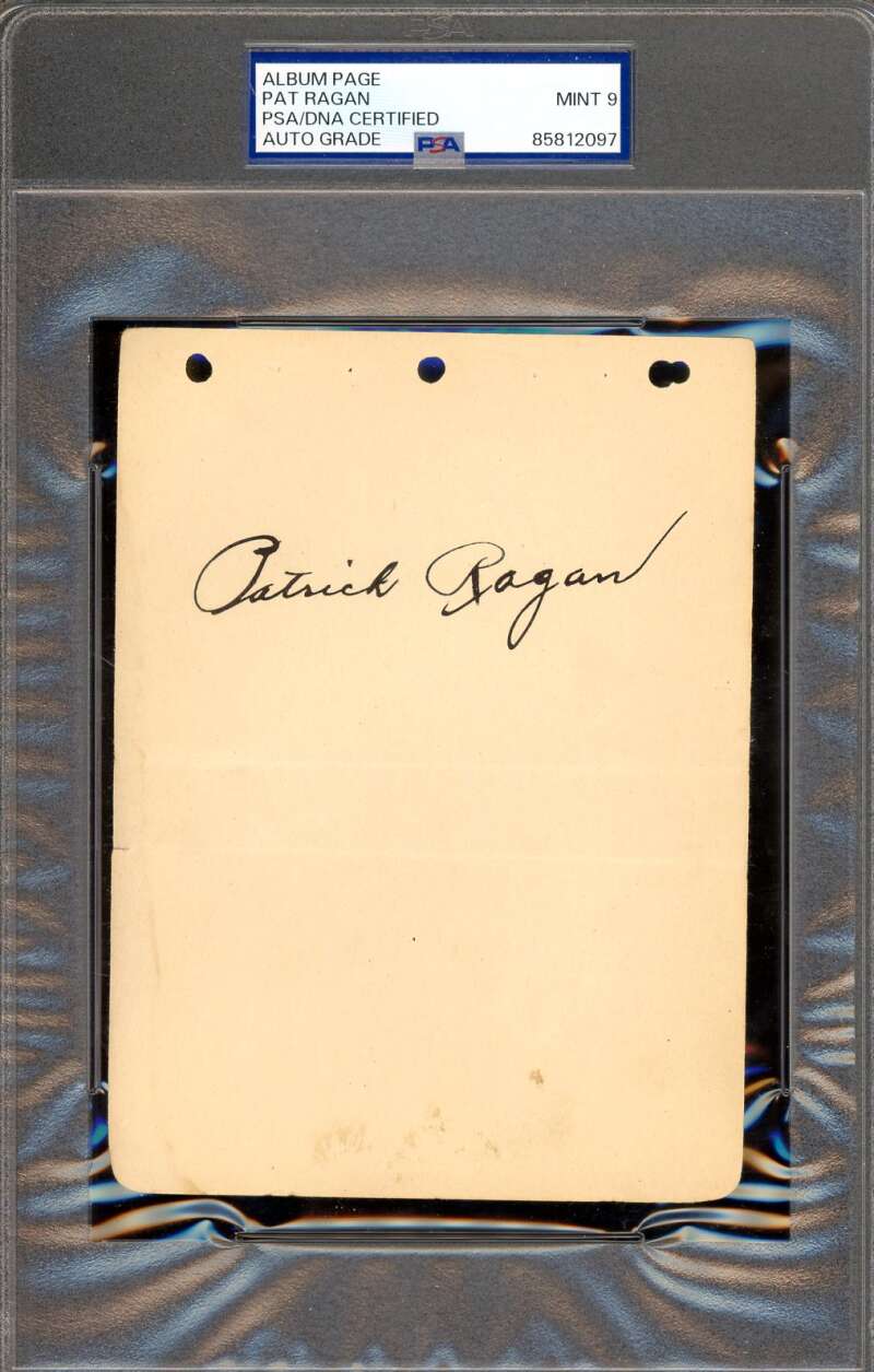 Pat Ragan Mint 9 PSA DNA Signed Vintage Album Page 1919  Black Sox  Rare Autograph