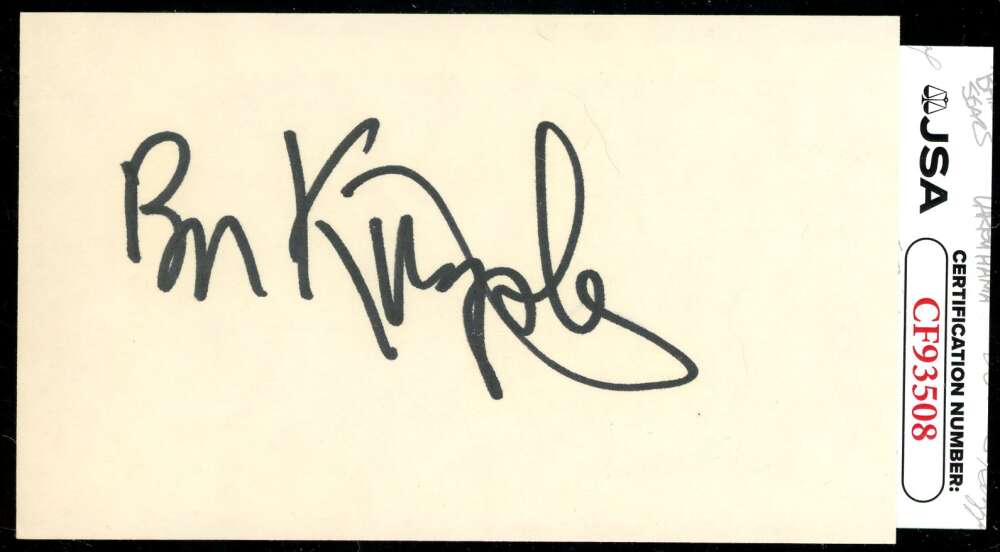 Ben Kingsley JSA Coa Signed 3x5 Index Card Autograph