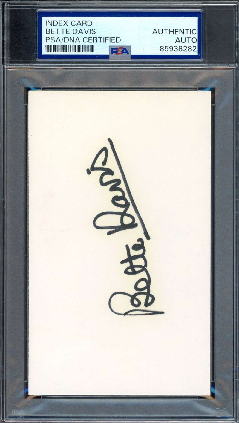 Bette Davis PSA DNA Signed 3x5 Index Card Autograph