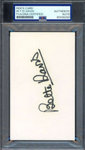 Bette Davis PSA DNA Signed 3x5 Index Card Autograph