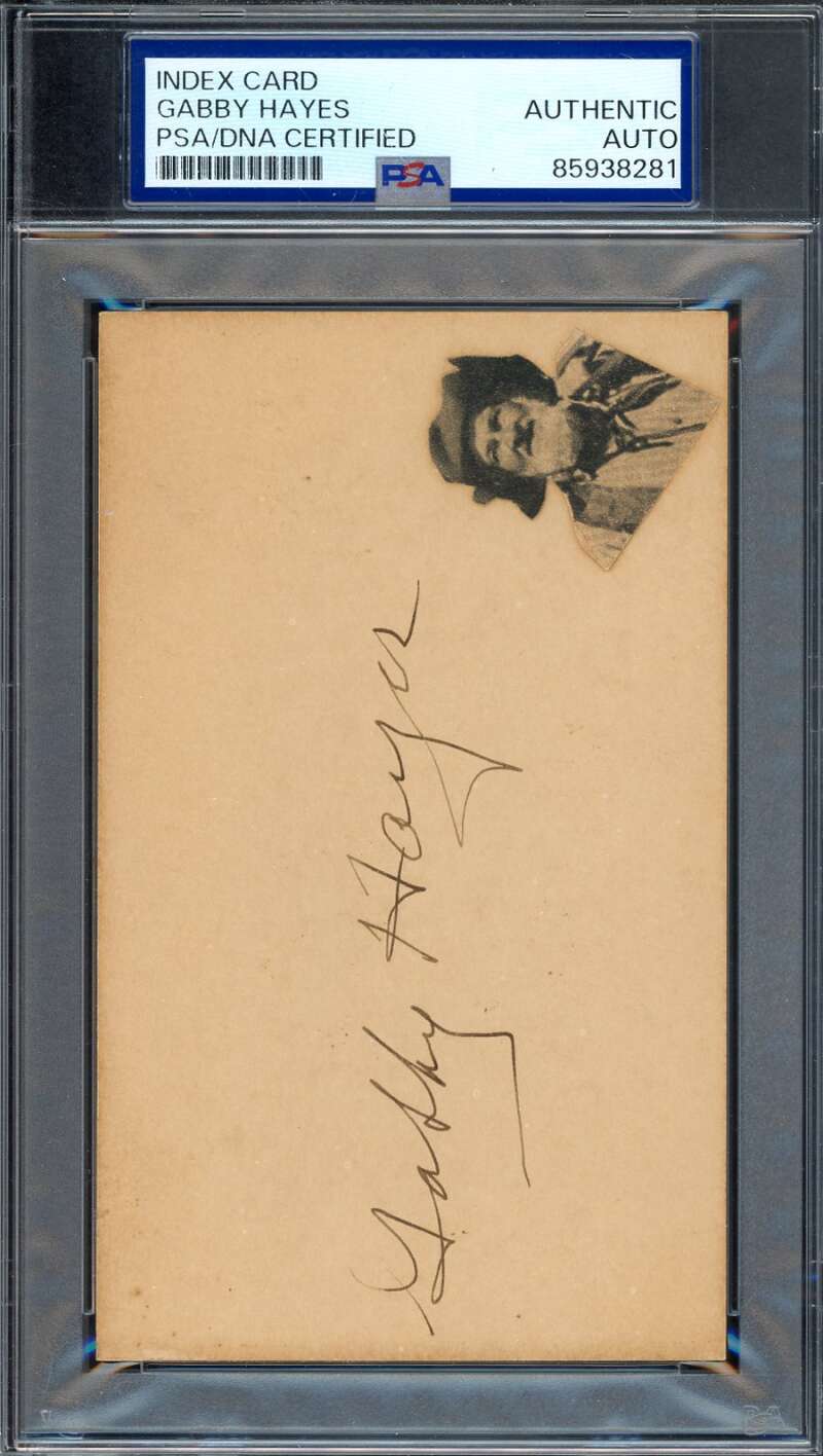 Gabby Hayes PSA DNA Signed 3x5 Index Card Autograph