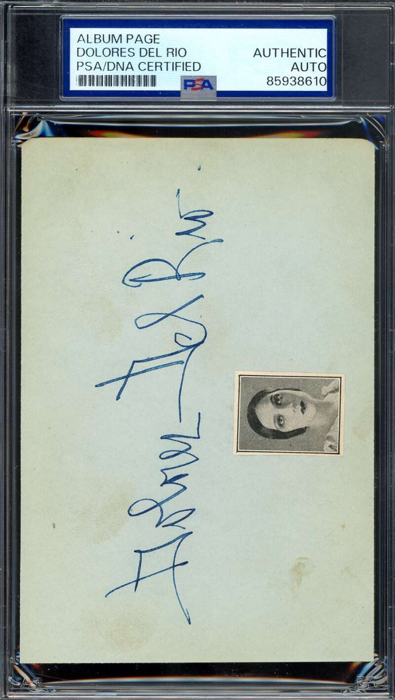 Dolores Del Rio PSA DNA Signed Album Page 1930`s Autograph