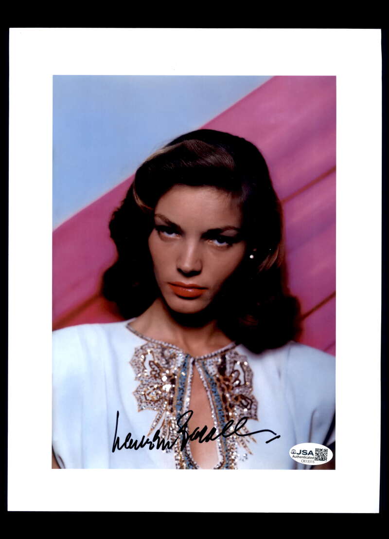 Lauren Bacall JSA Coa Signed 9x11 Photo Autograph