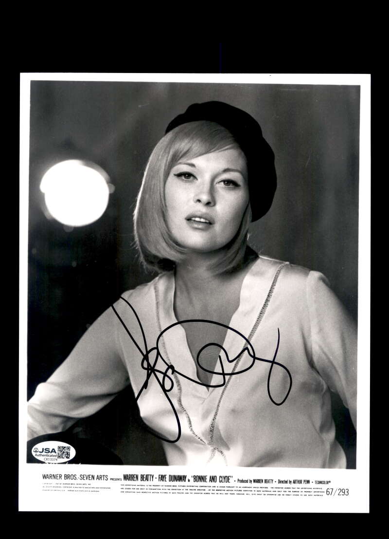 Faye Dunaway JSA Coa Signed 8x10 Photo Bonnie And Clyde Autograph