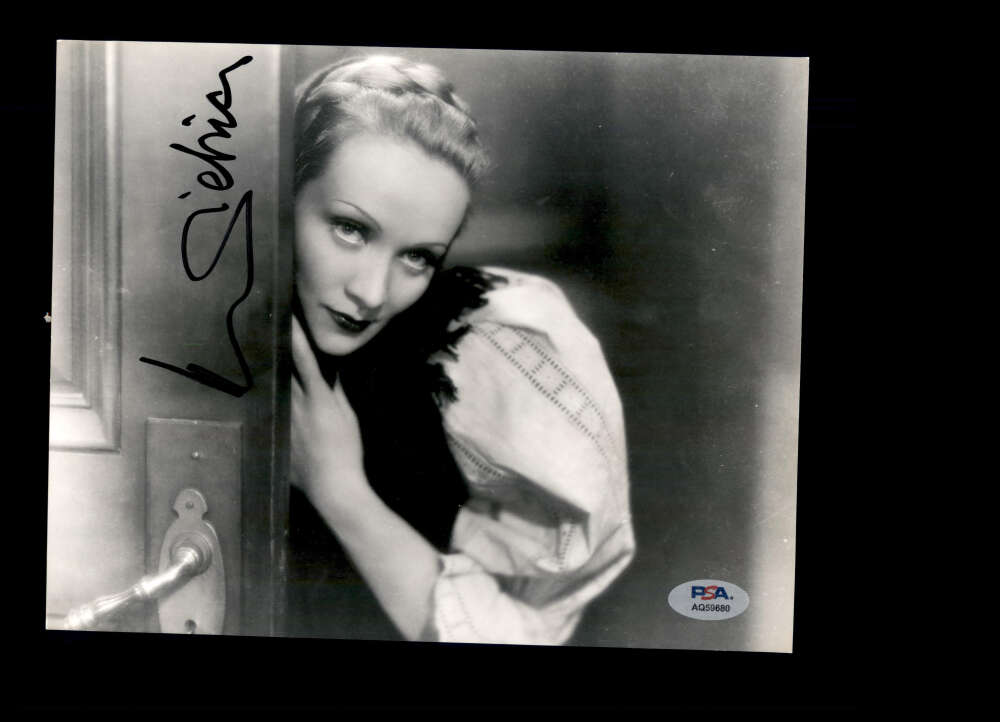 Marlene Dietrich PSA DNA Signed 7x9 Photo Autograph