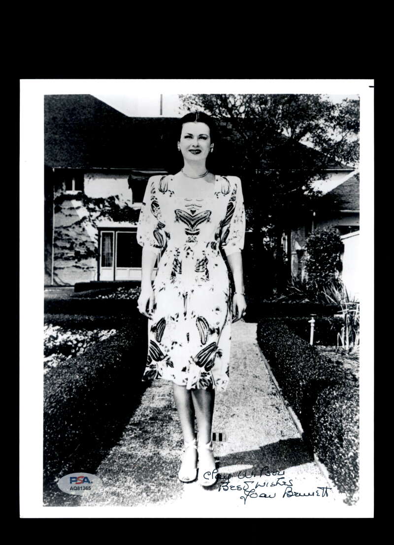 Joan Bennett PSA DNA Signed 8x10 Photo Autograph