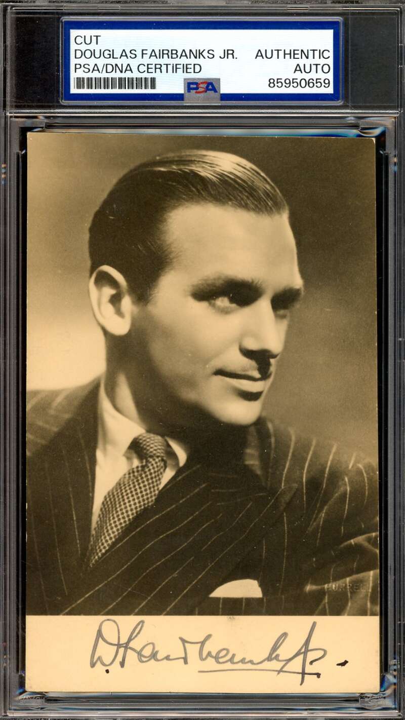 Douglas Fairbanks Jr PSA DNA Signed 4x6 Photo Autograph