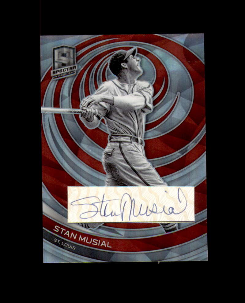 Stan Musial Signed 2023 Panini Spectra Prizm Refractor Cut Cardinals Autograph