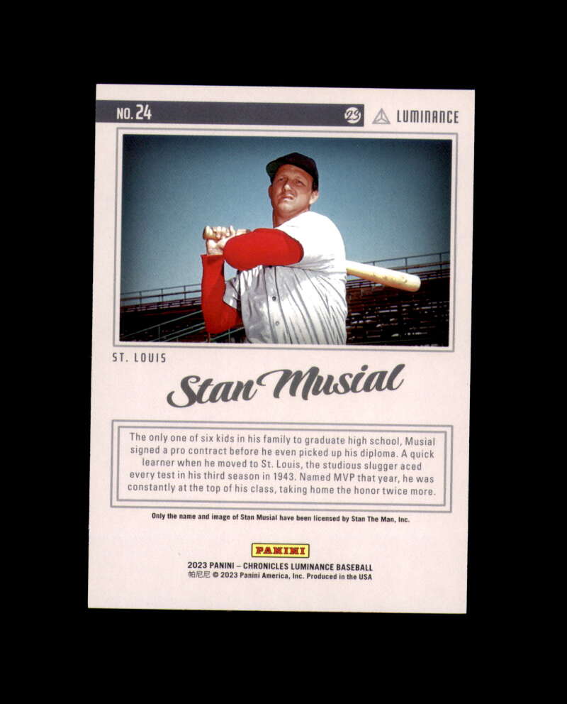 Stan Musial Signed 2023 Panini Luminance Red Cut Cardinals Autograph