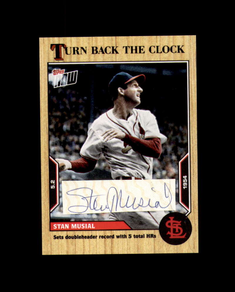 Stan Musial Signed 2022 Topps Now Turn Back The Clock Cut Cardinals Autograph