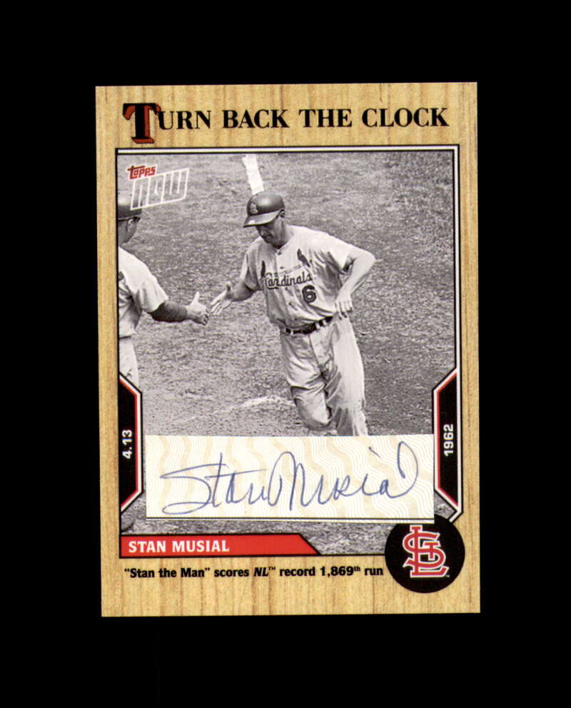 Stan Musial Signed 2022 Topps Now Turn Back The Clock Cut Cardinals Autograph