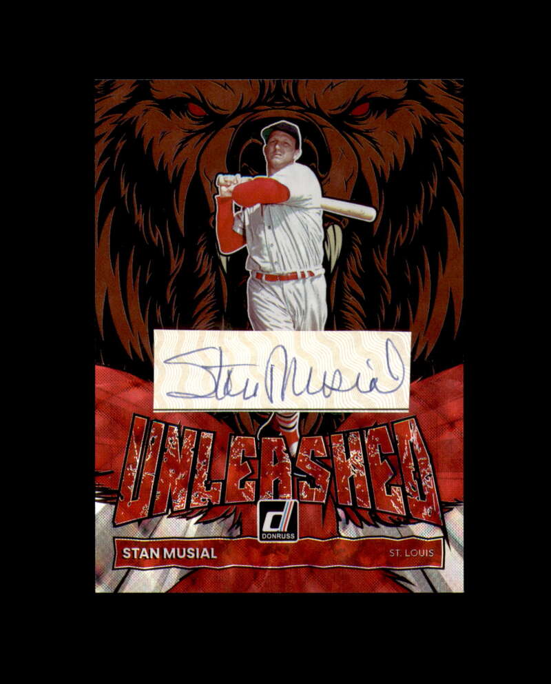 Stan Musial Signed 2022 Panini Donruss Unleashed Red Cut Cardinals Autograph