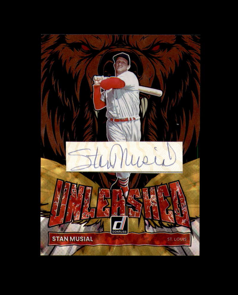Stan Musial Signed 2022 Panini Donruss Unleashed Gold Cut Cardinals Autograph