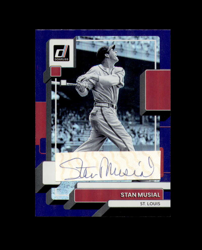Stan Musial Signed 2022 Panini Donruss Purple Refractor Cut Cardinals Autograph