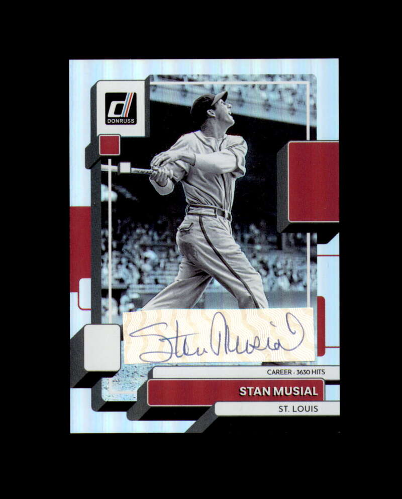 Stan Musial Signed 2022 Panini Donruss Silver Refractor Cut Cardinals Autograph