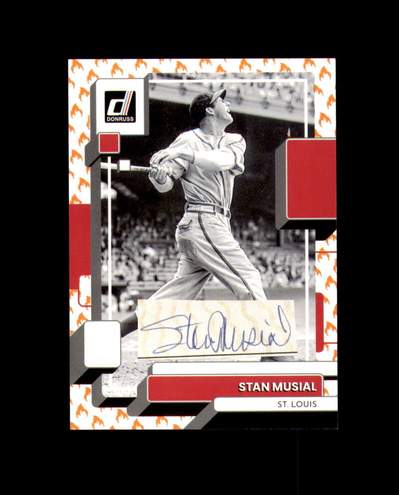 Stan Musial Signed 2022 Panini Donruss Flames Cut Cardinals Autograph