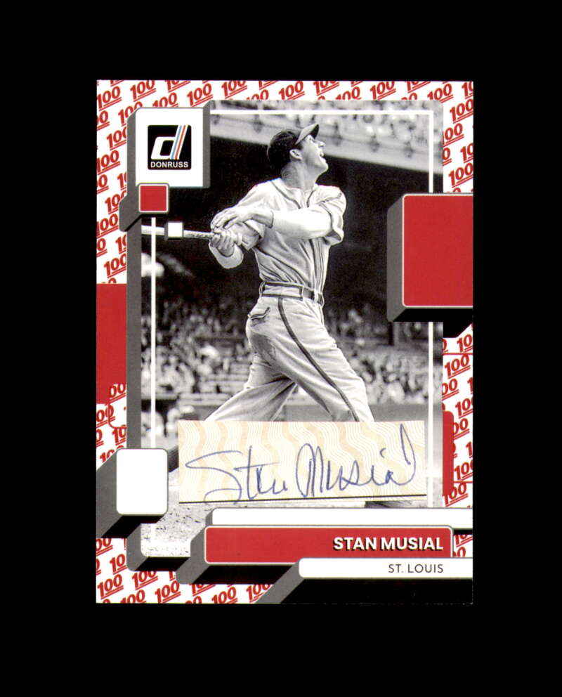 Stan Musial Signed 2022 Panini Donruss 100 Cut Cardinals Autograph