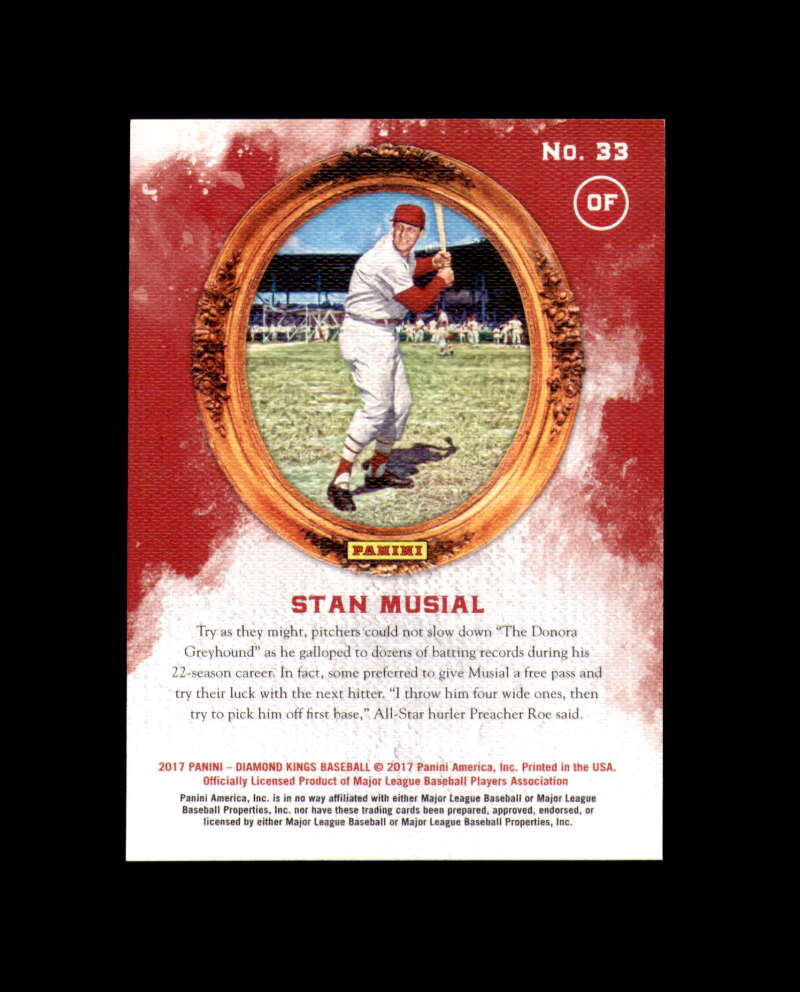 Stan Musial Signed 2017 Panini Donruss Diamond King Cut Cardinals Autographed